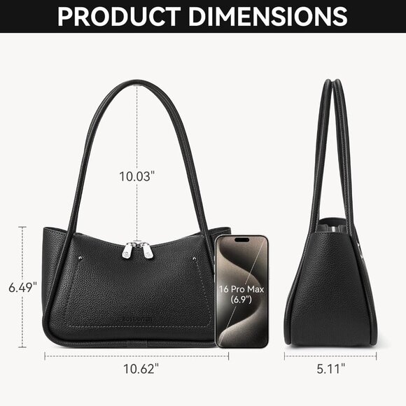 Small Purses for Women Trendy Shoulder Bag Vegan Leather Hobo Handbags with Doub - Picture 3 of 6